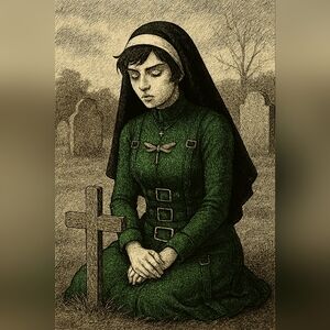 Digital Art Green Nun